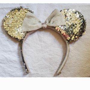 2013 silver sequin Disney Mickey ears